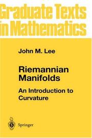 Cover of: Riemannian manifolds by Lee, John M.