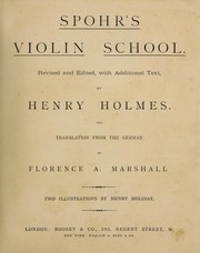 Spohr's violin school by Louis Spohr