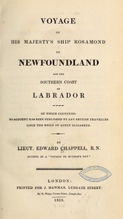 Cover of: Voyage of His Majesty's ship Rosamond to Newfoundland and the southern coast of Labrador by Edward Chappell
