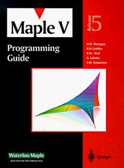 Cover of: Maple V programming guide | 