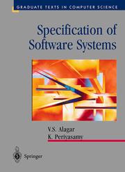 Cover of: Specification of software systems