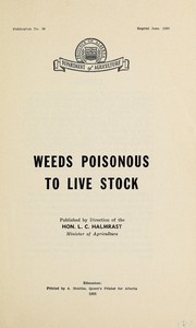 Cover of: Weeds poisonous to livestock