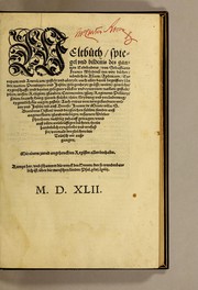 Cover of: Weltbuch: Spiegel vnd Bildtnis des gantzen Erdtbodens