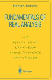 Cover of: Fundamentals of real analysis