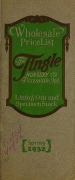 Cover of: Wholesale pricelist by Tingle Nursery Company
