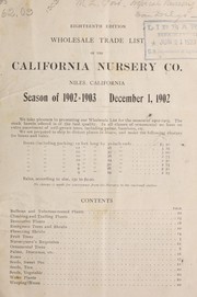 Cover of: Wholesale trade list of the California Nursery Co: season of 1902-1903