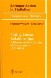 Cover of: Fitting linear relationships: a history of the calculus of observations 1750-1900