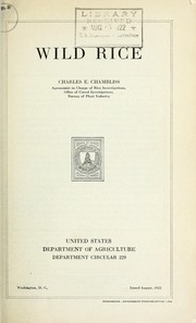 Cover of: Wild rice by Charles E. Chambliss