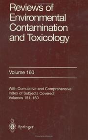 Cover of: Reviews of Environmental Contamination and Toxicology / Volume 160 (Reviews of Environmental Contamination and Toxicology)