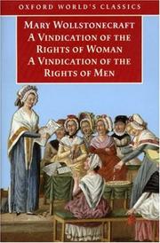 Cover of: A vindication of the rights of men by Mary Wollstonecraft