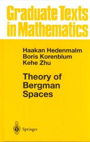 Cover of: Theory of Bergman Spaces (Graduate Texts in Mathematics)