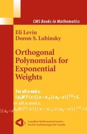 Cover of: Orthogonal Polynomials for Exponential Weights by Eli Levin, Doron S. Lubinsky