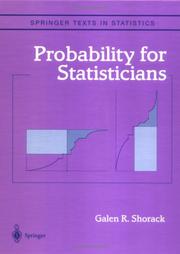 Cover of: Probability for Statisticians by Galen R. Shorack