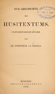 Cover of: Zur Geschichte des Husitentums: Culturhistorische Studien