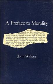 Cover of: A preface to morality