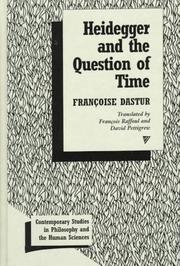 Cover of: Heidegger and the question of time by Françoise Dastur