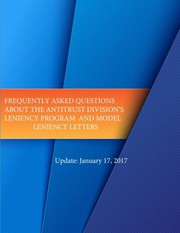 Cover of: Frequently Asked Questions About the Antitrust Divisions Leniency Program and Model Leniency Letters