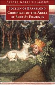 Cover of: Chronicle of the Abbey of Bury St Edmunds by Jocelin de Brakelond