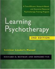 Cover of: Learning Psychotherapy: Seminar Leader's Manual, Second Edition