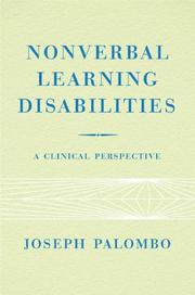 Cover of: Nonverbal learning disabilities: a clinical perspective