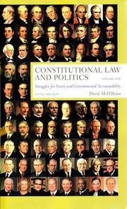 Cover of: Constitutional law and politics | David M. O