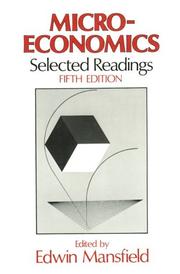 Cover of: Microeconomics, Selected Readings by Edwin Mansfield