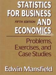 Cover of: Statistics for business and economics by Edwin Mansfield