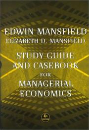 Cover of: Study Guide and Casebook for Managerial Economics