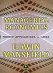 Cover of: Managerial economics by Edwin Mansfield