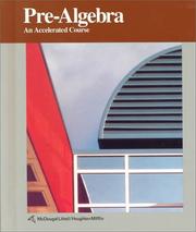 Cover of: Pre-Algebra: An Accelerated Course