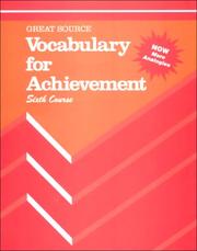 Cover of: Vocabulary for Achievement | Margaret Ann Richek