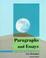Cover of: Paragraphs and Essays