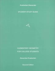 Cover of: Elementary Geometry for College Students, Student Study Guide