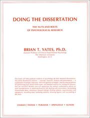 Cover of: Doing the dissertation: the nuts and bolts of psychological research