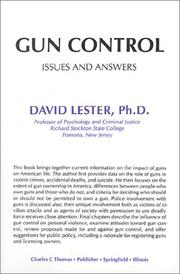 Cover of: Gun Control by David Lester, David Lester