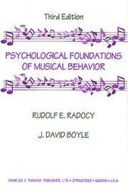 Cover of: Psychological foundations of musical behavior by Rudolf E. Radocy