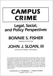 Cover of: Campus crime: legal, social, and policy perspectives