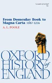 Cover of: From Domesday book to Magna Carta, 1087-1216 by Austin Lane Poole