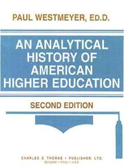 Cover of: An analytical history of American higher education by Paul Westmeyer