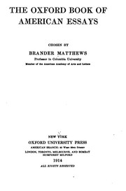 Cover of: The Oxford book of American essays
