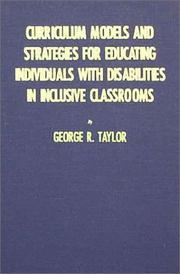 Cover of: Curriculum Models and Strategies for Educating Individuals With Disabilities in Inclusive Classrooms