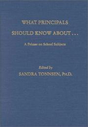 Cover of: What Principals Should Know About by Sandra Tonnsen, Sandra Tonnsen