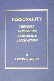 Cover of: Personality: Theories, Assessment, Research, and Applications