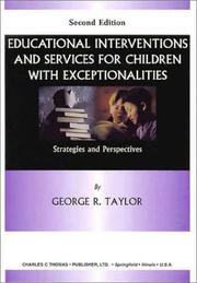Cover of: Educational interventions and services for children with exceptionalities: strategies and perspectives