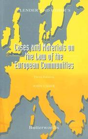 Cover of: Plender and Usher's cases and materials on the law of the European Communities
