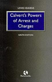 Cover of: Calvert's Powers of Arrest and Charges