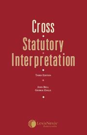 Cover of: Statutory Interpretation by Rupert Cross, John Bell, George Engle
