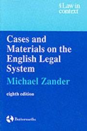 Cover of: Cases and materials on the English legal system