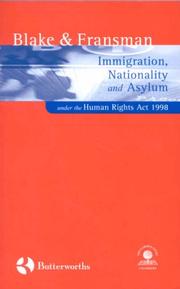 Cover of: Immigration, nationality, and asylum under the Human Rights Act 1998