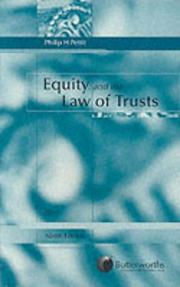 Equity and the law of trusts by Philip Henry Pettit